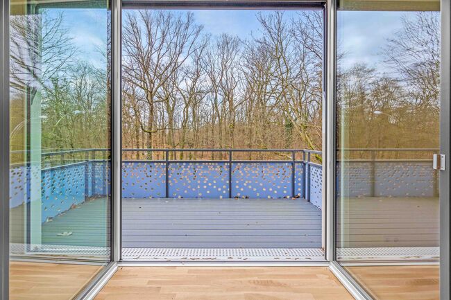 Balkon mit Blick auf den Heinrich-Laehr-Park